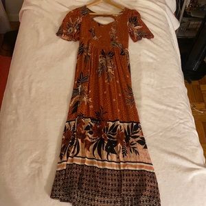 Böhme Jade Smocked Dress, Size XS, Color: Rust